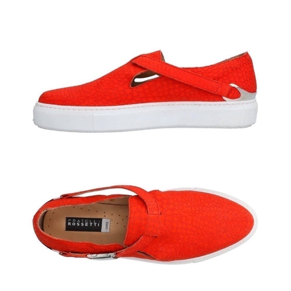 Fratello Rosetti Red Leather Slip On Loafers Shoes, Italian Designer Size 5.5